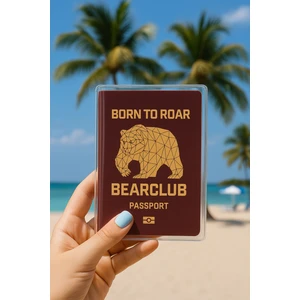 1 Adet Universal Bear Club Baskılı Pasaport Kılıfı Şeffaf Su Geçirmeyen Pvc Pasaport Koruma Kabı