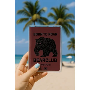 1 Adet Universal Bear Club Baskılı Pasaport Kılıfı Şeffaf Su Geçirmeyen Pvc Pasaport Koruma Kabı