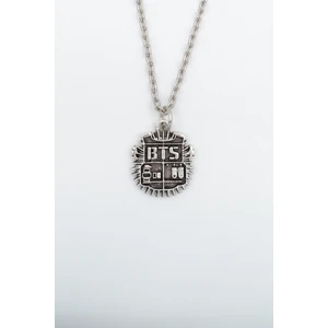 Minimal BTS Army Gümüş Kaplama Düz Zincir Kolye