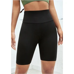 Kadın Siyah Dalgıç Kumaş Yüksek Bel Tayt