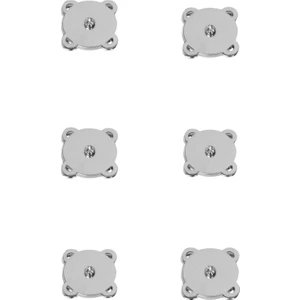 Gümüş Renk  Dikilebilir Mıknatıslı Çıt Çıt 2 cm 6' lı Set