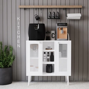 Kahve Kiler-Kahve Köşesi %100 Mdf Lake Ahşap Ayak Çok Amaçlı Dolap