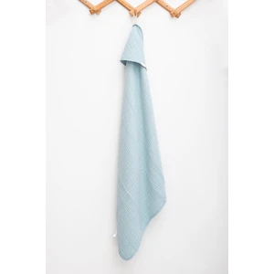 Caline Baby 4 Katlı Premium %100 Pamuk Rahat Bebek Kundak & Havlu | 75x75 cm| Mavi