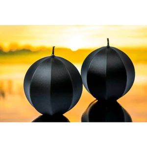 2 Adet Siyah Küre Mum 7X7CM