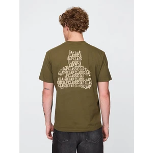 Erkek Haki Pocket Grafik T-Shirt