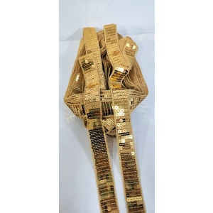 Altay Aksesuar Hardal Renk Kare Pul Payet Şerit