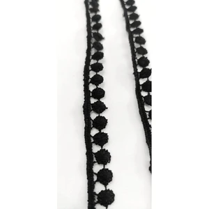 Altay Aksesuar Siyah Kenar Ponpon Güpür