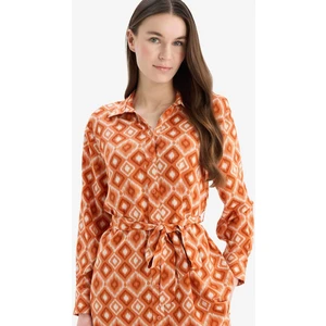 Relax Fit Desenli Viskon Uzun Kollu Tunik