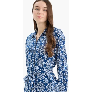 Relax Fit Desenli Viskon Uzun Kollu Tunik