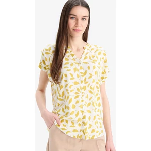 Regular Fit Apaş Yaka Desenli Kısa Kollu Gömlek I6173AZ25SM