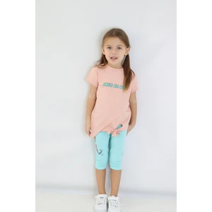 Harika Kids Kız Çocuk Kaprili Kısa Kollu Yazlık Basic Takım 2-5 Yaş