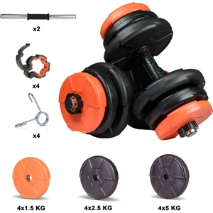 36 kg (2x 18KG) Dambıl Seti Turuncu Siyah
