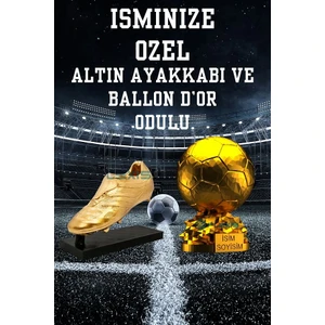 Flexıs We Make It Possıble For You Isme Özel Ballon Dor ve Altın Ayakkabı Ödül Kupası