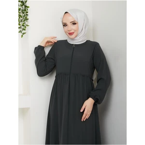 Hac ve Umrelik Büzgü Detaylı Medine Ipeği Ferace