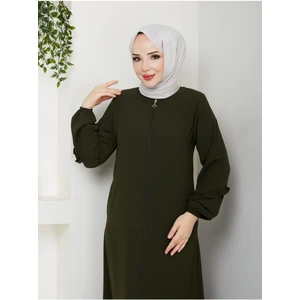 Köşeli Büzgü Detaylı Medine Ipeği Ferace