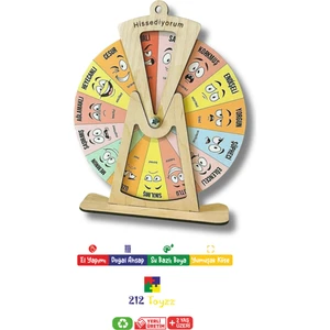 212 Toyzz Ahşap Duygu Çarkı Oyuncağı, Montessori Duygu Tablosu
