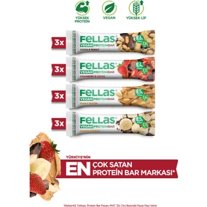 Vegan Protein Bar 40G Karma Kutu 12 Adet (4 Çeşit)