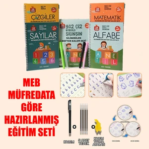 Yeni Müfredata Uygun Öğrenciler Için Türkçe Sihirli Yazı Defter Seti Ile Yazma Öğreniyorum Seti