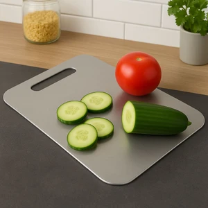 Paslanmaz Çelik Mutfak Kesme-Doğrama Tahtası 23X33 cm (Antibakteriyel)