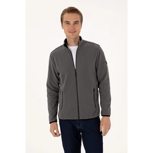 U.S. Polo Assn. Erkek Regular Fit Gri Polar Örme Hırka 50313779-VR024