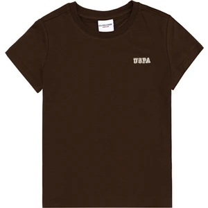 U.S. Polo Assn. Erkek Çocuk Kahverengi Bisiklet Yaka Tişört 50313932-VR029