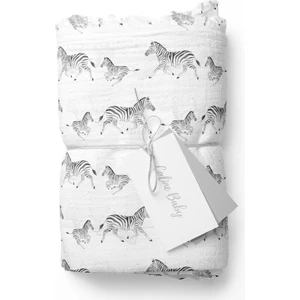 Caline Baby 2 Katlı %100 Pamuk Müslin Bezi | 120x120 cm | Zebra Desen | Yenidoğan & Bebek Battaniyesi