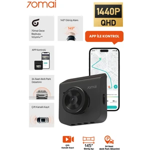 A400 Dashcam 1440P Quad Hd 2k 145° Açılı Gece Görüşlü Araç Kamerası