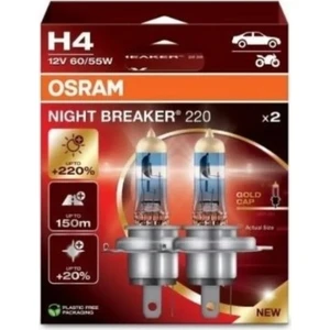 H4 Night Breaker 220 12v %220 Fazla Işık (1 TAKIM-2 AD.) Oto Ampul Seti (YASAL HALOJ