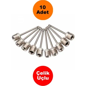 Pompa Iğnesi 10 Adet Çelik Uçlu Her Türlü Topu Şişirmek İçin Aksesuar