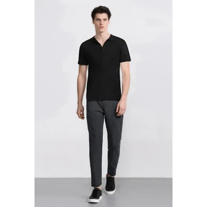 %100 Pamuk Keten Görünümlü Pantolon Beli Lastikli Slim Fit Dar Kesim Cepli Düz Paça D2671AX25SM