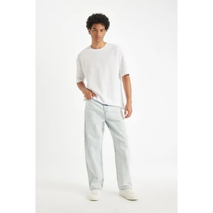 %100 Pamuk Baggy Fit Geniş Kalıp Normal Bel Geniş Paça Jean Pantolon D1819AX24AU