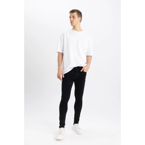 Super Skinny Fit En Dar Kalıp Normal Bel Ekstra Dar Paça Siyah Jean Pantolon R8752AZ24SP