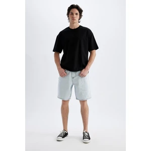 %100 Pamuk Straight Fit Jean Bermuda Şort D3955AX24SM