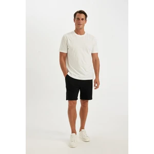 Regular Fit Cepli Jakarlı Basic Düz Şort D5107AX24SM