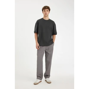 %100 Pamuk Yazlık Jogger Pantolon Wide Leg Bol Rahat Kesim Paraşüt Beli Bağcıklı Geniş Bol Paça C9159AX24AU