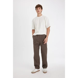 %100 Pamuk Yazlık Jogger Pantolon Wide Leg Bol Rahat Kesim Paraşüt Beli Bağcıklı Geniş Bol Paça C9159AX24AU