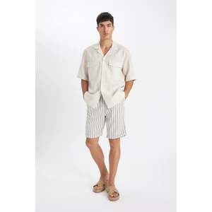 Keten Karışımlı Yazlık Bermuda Şort