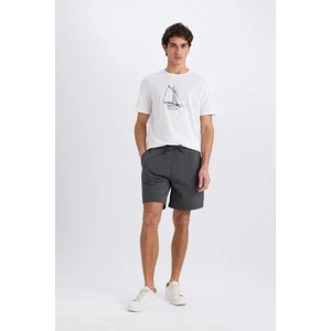 Regular Fit Düz Paça Beli Bağcıklı Cepli Basic Düz Şort B8672AX25SP