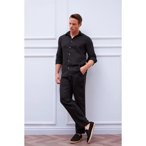 %100 Keten Relax Fit Rahat Kesim Düz Paça Yazlık Pantolon C1117AX25SP