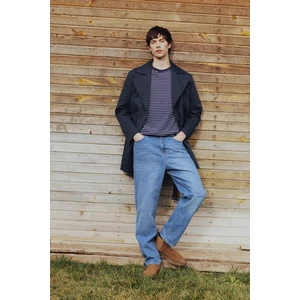 %100 Pamuk Baggy Fit Geniş Kalıp Normal Bel Geniş Paça Jean Pantolon B5783AX25SP