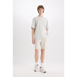 %100 Pamuk Slim Fit Dar Kesim Dar Paça Cepli Basic Düz Şort B8673AX25SM