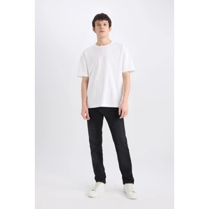 Sergio Regular Fit Esnek Yumuşak Kumaş Normal Kalıp Normal Bel Boru Paça Siyah Jean Pantolon D7335AX25SP