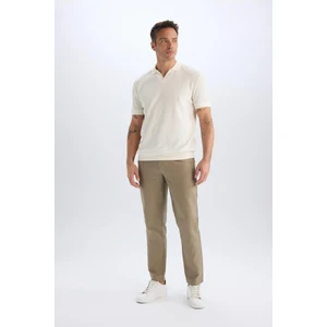%100 Pamuk Relax Fit Rahat Kesim Düz Paça Keten Görünümlü Yazlık Kumaş Pantolon D4251AX25SM