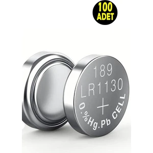 100 Adet Alkaline 189 V10GA LR54 AG10 Sr Lr 1130 389 Düğme Pil (Terazi-Saat-Baskül Pili)