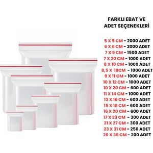Kilitli Poşet Şeffaf – Farklı Ebat ve Adet Seçenekleri 8 x 10  cm