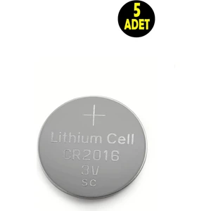 5 Adet 3 Volt CR2016  Lityum Para Pil (DL2016 Cr 2016 Bios-Kepenk-Kumanda Terazi Düğme Lithum Pili)