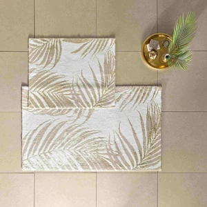 Pamuklu 2'li Banyo Paspas Seti Palm ( Bej )