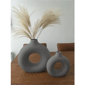 Halka Bohem Vazo 2'li Dekoratif Donut Vase