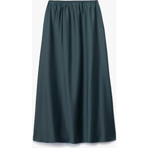 Standart Bel Regular Fit Saten Midi Etek