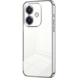 Digital Computer Home Oppo A3X 5g Kılıf Galvanik Çerçeve Yumuşak Tpu Telefon Kılıfı-Gümüş (Yurt Dışından)